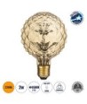GLOBOSTAR® PINEAPPLE 99203 Λάμπα E27 P95 LED 1.6W 140lm 360° AC 220-240V IP20 Ultra Θερμό Λευκό 2200K Dimmable - Diode HP Filament Chip - Μελί - Μ9.5 x Π9.5 x Υ13.5cm - 3 Χρόνια Εγγύηση